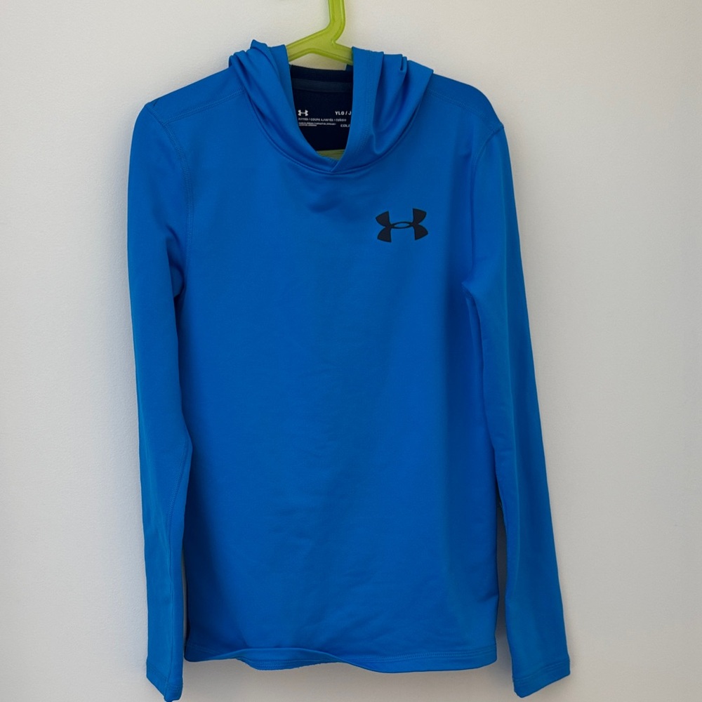 Under Armour Kids Bright Blue Hoodie Cold Gear Youth Large